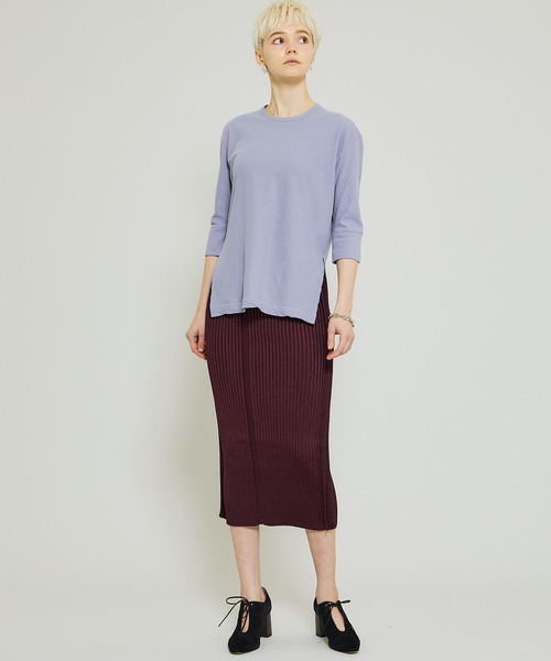 FEMMENT（ファモン）の「【FEMMENT(ファモン)】40/-フレスカ天竺ターンナップTシャツ　LJ01-643（Tシャツ/カットソー・レディース・ホワイト/ブラック/パープル・1）」の15枚目の写真