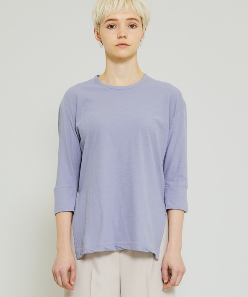FEMMENT（ファモン）の「【FEMMENT(ファモン)】40/-フレスカ天竺ターンナップTシャツ　LJ01-643（Tシャツ/カットソー・レディース・ホワイト/ブラック/パープル・1）」の16枚目の写真