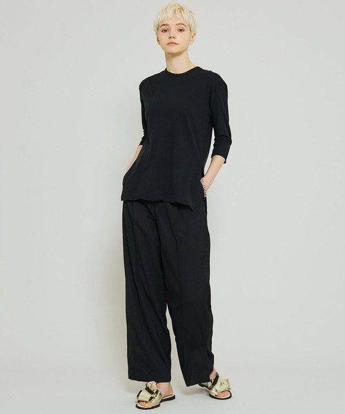 FEMMENT（ファモン）の「【FEMMENT(ファモン)】40/-フレスカ天竺ターンナップTシャツ　LJ01-643（Tシャツ/カットソー・レディース・ホワイト/ブラック/パープル・1）」の8枚目の写真
