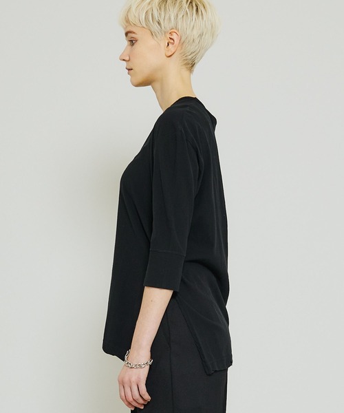 FEMMENT（ファモン）の「【FEMMENT(ファモン)】40/-フレスカ天竺ターンナップTシャツ　LJ01-643（Tシャツ/カットソー・レディース・ホワイト/ブラック/パープル・1）」の10枚目の写真