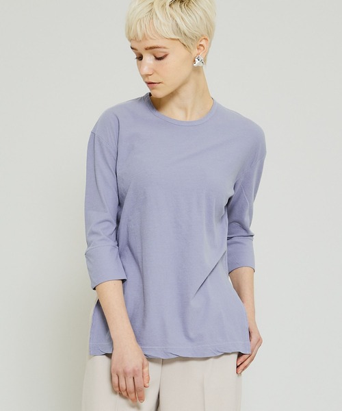 FEMMENT（ファモン）の「【FEMMENT(ファモン)】40/-フレスカ天竺ターンナップTシャツ　LJ01-643（Tシャツ/カットソー・レディース・ホワイト/ブラック/パープル・1）」の17枚目の写真