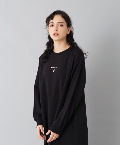 KANGOL（カンゴール）の「【KANGOL/カンゴール】マキシワンピース/長袖/Tシャツワンピ/ビッグシルエット/綿100％（ワンピース・レディース・ブラック/ベージュ/ホワイト・M/L）」の13枚目の写真