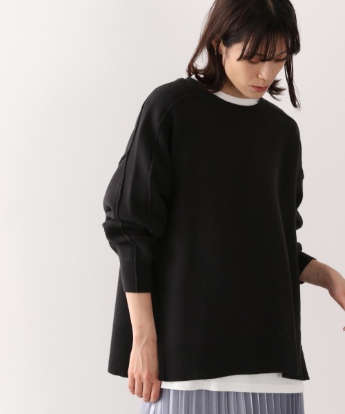 LOWRYS FARM（ローリーズファーム）の「アウトリンキングプルオーバーＬＳ　894822（ニット/セーター・レディース・ブラック/パープル/アイボリー/カーキ・FREE）」の2枚目の写真