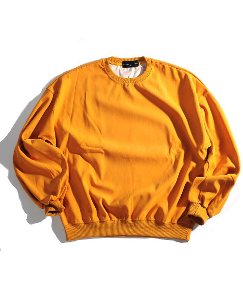 neos(ネオス)の「【neos -addictive design-】ビッグシルエット ピーチスキン バルーンスリーブ クルーネック スウェット(スウェット・メンズ・ホワイト/ブラック/イエロー/ブルー/ピンクベージュ・MEDIUM/LARGE/X-LARGE)」の6枚目の写真