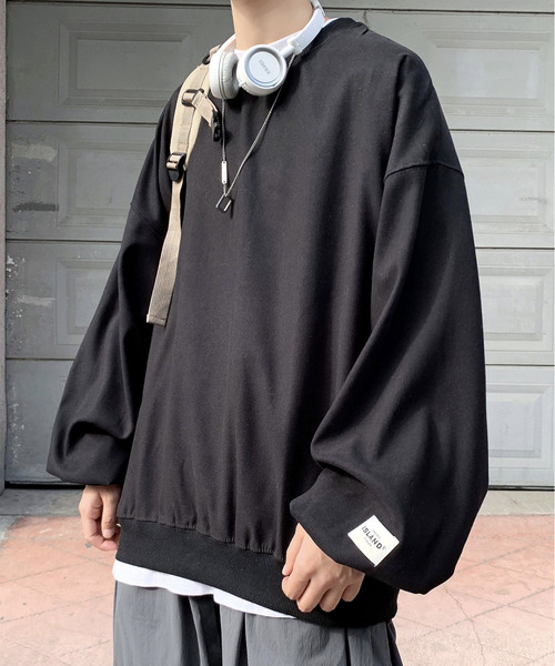 neos(ネオス)の「【neos -addictive design-】ビッグシルエット ピーチスキン バルーンスリーブ クルーネック スウェット(スウェット・メンズ・ホワイト/ブラック/イエロー/ブルー/ピンクベージュ・MEDIUM/LARGE/X-LARGE)」の12枚目の写真