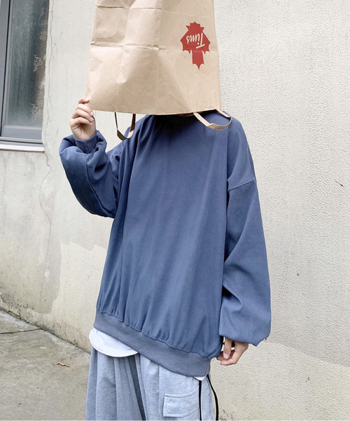 neos(ネオス)の「【neos -addictive design-】ビッグシルエット ピーチスキン バルーンスリーブ クルーネック スウェット(スウェット・メンズ・ホワイト/ブラック/イエロー/ブルー/ピンクベージュ・MEDIUM/LARGE/X-LARGE)」の19枚目の写真