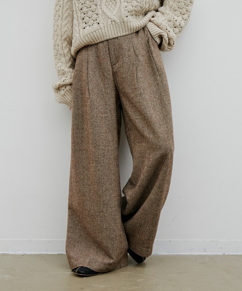 Libra Cue（リブラ キュー）の「Libra リラックスツイードワイドパンツ（その他パンツ・レディース・ブラック/ブラウン・FREE）」の11枚目の写真