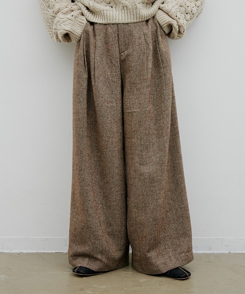 Libra Cue（リブラ キュー）の「Libra リラックスツイードワイドパンツ（その他パンツ・レディース・ブラック/ブラウン・FREE）」の20枚目の写真