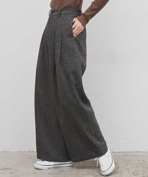 Libra Cue（リブラ キュー）の「Libra リラックスツイードワイドパンツ（その他パンツ・レディース・ブラック/ブラウン・FREE）」の14枚目の写真