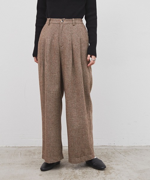 Libra Cue（リブラ キュー）の「Libra リラックスツイードワイドパンツ（その他パンツ・レディース・ブラック/ブラウン・FREE）」の18枚目の写真