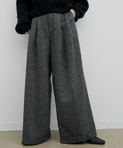 Libra Cue（リブラ キュー）の「Libra リラックスツイードワイドパンツ（その他パンツ・レディース・ブラック/ブラウン・FREE）」の21枚目の写真