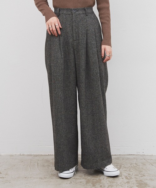 Libra Cue（リブラ キュー）の「Libra リラックスツイードワイドパンツ（その他パンツ・レディース・ブラック/ブラウン・FREE）」の15枚目の写真