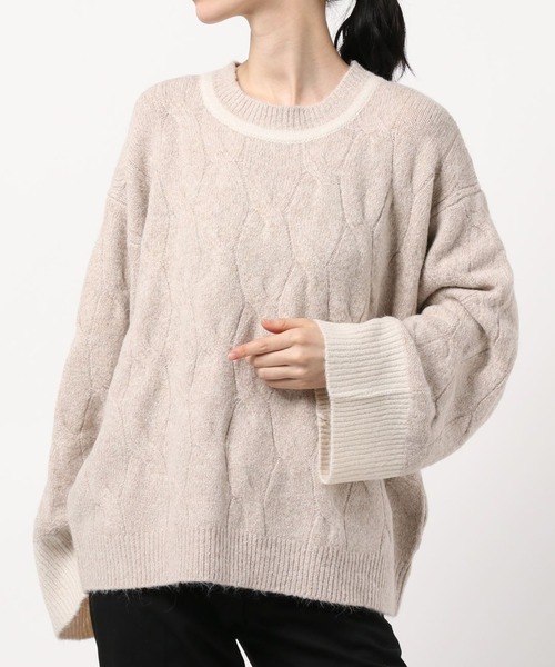 apres jour(アプレジュール)の「配色ケーブルニット【ZOZOTOWN限定アイテム】(ニット/セーター・レディース・ベージュ/ブルー/モカ・X-LARGE/フリー)」の22枚目の写真