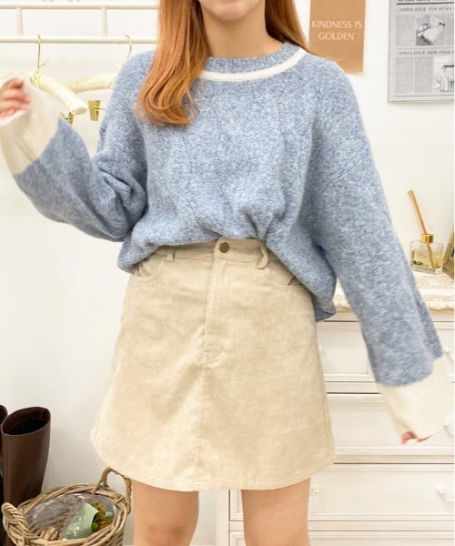 apres jour(アプレジュール)の「配色ケーブルニット【ZOZOTOWN限定アイテム】(ニット/セーター・レディース・ベージュ/ブルー/モカ・X-LARGE/フリー)」の8枚目の写真