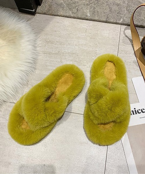 TABI PAL（タビパル）の「【TABI PAL】あったか　クロスデザイン ファー スリッパ（ルームシューズ/スリッパ・レディース・イエロー/ブルー/ベージュ/オレンジ/ピンク/ブラック/ピンク系その他・23.5cm/24.5cm/24cm/25cm/22.5cm/23cm）」の20枚目の写真