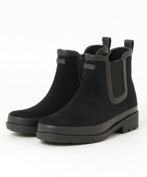 AIGLE(エーグル)の「TEXTILE BOOT W(レインシューズ・レディース・ブラック・38/39/36/37)」の1枚目の写真
