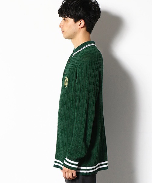 COMME　CA COMMUNE（コムサコミューン）の「ケーブル　ニット　ポロ（ニット/セーター・メンズ・ネイビー/グリーン・MEDIUM/LARGE）」の10枚目の写真