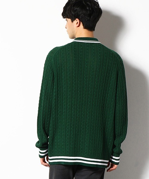 COMME　CA COMMUNE（コムサコミューン）の「ケーブル　ニット　ポロ（ニット/セーター・メンズ・ネイビー/グリーン・MEDIUM/LARGE）」の8枚目の写真