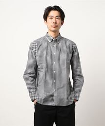 リラックスギンガムチェックシャツ 長袖 ボタンダウン オーバーサイズ/ビッグシルエット