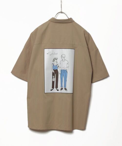TIMELY WARNING（タイムリーワーニング）の「Timely Warning / バックプリント 半袖ビッグシャツ（シャツ/ブラウス・メンズ・ホワイト/スカイブルー/ブラック/サンドベージュ/A/B/C/オレンジ系その他4・MEDIUM/LARGE）」の8枚目の写真