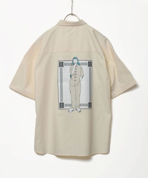 TIMELY WARNING（タイムリーワーニング）の「Timely Warning / バックプリント 半袖ビッグシャツ（シャツ/ブラウス・メンズ・ホワイト/スカイブルー/ブラック/サンドベージュ/A/B/C/オレンジ系その他4・MEDIUM/LARGE）」の9枚目の写真