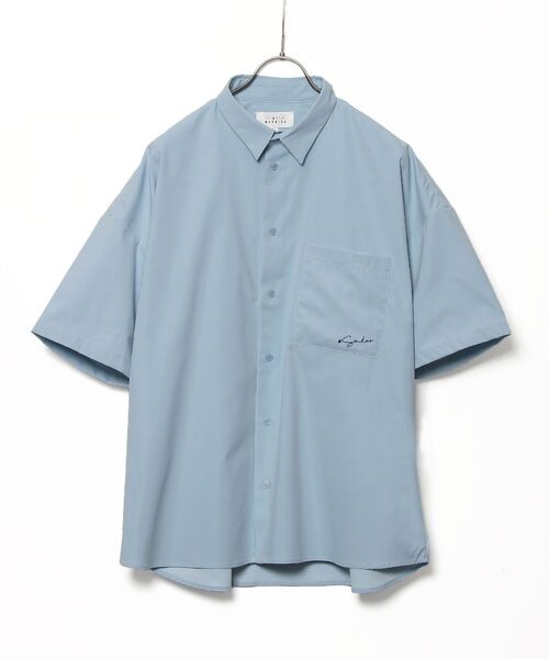 TIMELY WARNING（タイムリーワーニング）の「Timely Warning / バックプリント 半袖ビッグシャツ（シャツ/ブラウス・メンズ・ホワイト/スカイブルー/ブラック/サンドベージュ/A/B/C/オレンジ系その他4・MEDIUM/LARGE）」の16枚目の写真