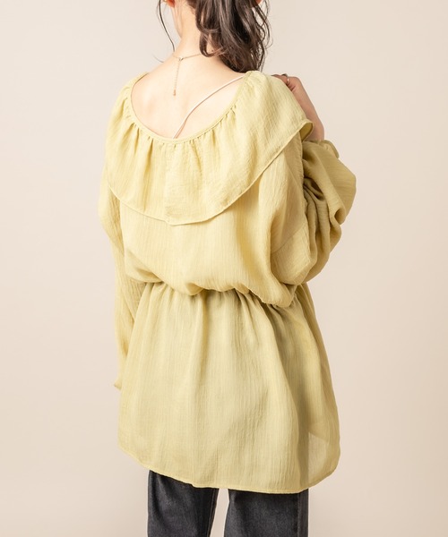 mline（エムライン）の「[mline] WEB限定 楊柳フリルブラウス（シャツ/ブラウス・レディース・ホワイト/ライトグリーン/アイボリー・FREE）」の16枚目の写真