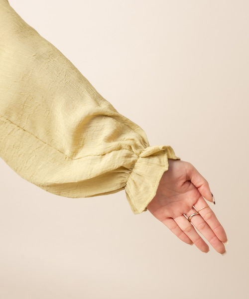 mline（エムライン）の「[mline] WEB限定 楊柳フリルブラウス（シャツ/ブラウス・レディース・ホワイト/ライトグリーン/アイボリー・FREE）」の12枚目の写真