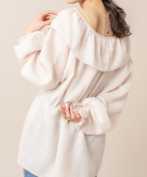 mline（エムライン）の「[mline] WEB限定 楊柳フリルブラウス（シャツ/ブラウス・レディース・ホワイト/ライトグリーン/アイボリー・FREE）」の21枚目の写真