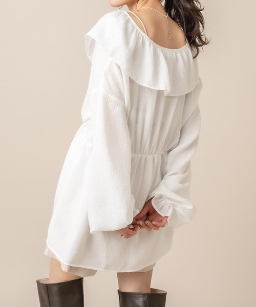 mline（エムライン）の「[mline] WEB限定 楊柳フリルブラウス（シャツ/ブラウス・レディース・ホワイト/ライトグリーン/アイボリー・FREE）」の22枚目の写真
