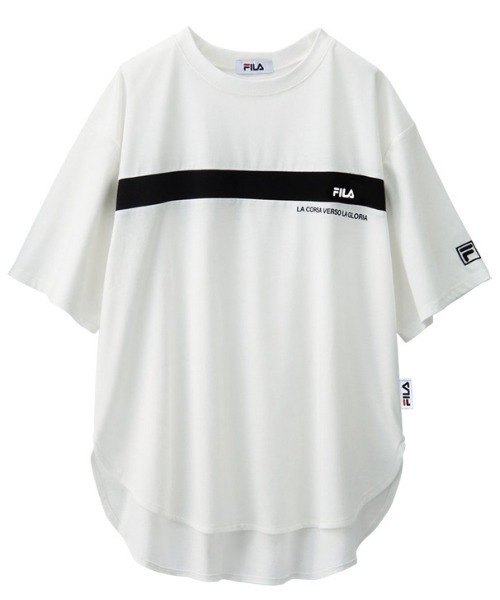FILA（フィラ）の「＜ＦＩＬＡ＞ロゴプリントアソートＴシャツ（Tシャツ/カットソー・レディース・ブラック/ダークブラック/ホワイト/ホワイト系その他/ブラック系その他/オフホワイト/ホワイト系その他2/ブラック系その他2・LARGE/X-LARGE/MEDIUM/XX-LARGE）」の9枚目の写真
