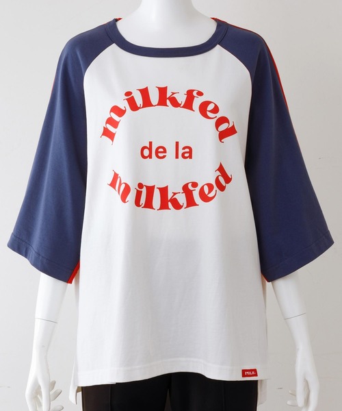 MILKFED.(ミルクフェド)の「BICOLOR RAGLAN TOP(Tシャツ/カットソー・レディース・ライトブルー/ブラック/ネイビー・ONE SIZE)」の11枚目の写真