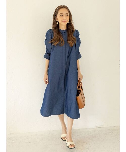 THE DAYZ TOKYO（ザデイズトーキョー）の「【THE DAYZ TOKYO】デニムパワショルシャツワンピース（ワンピース・レディース・ネイビー・FREE）」の4枚目の写真