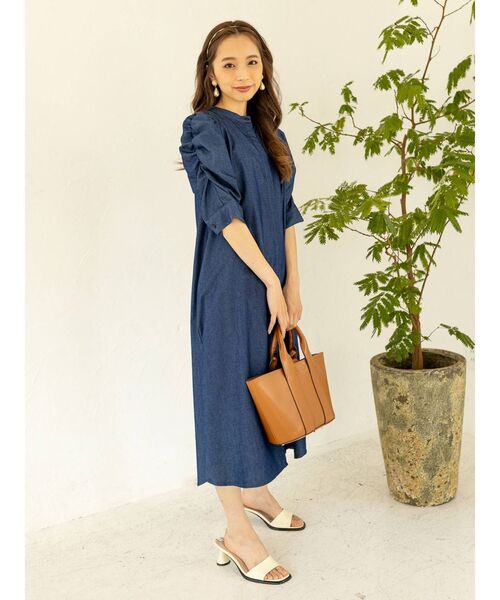THE DAYZ TOKYO（ザデイズトーキョー）の「【THE DAYZ TOKYO】デニムパワショルシャツワンピース（ワンピース・レディース・ネイビー・FREE）」の3枚目の写真