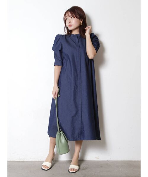 THE DAYZ TOKYO（ザデイズトーキョー）の「【THE DAYZ TOKYO】デニムパワショルシャツワンピース（ワンピース・レディース・ネイビー・FREE）」の7枚目の写真