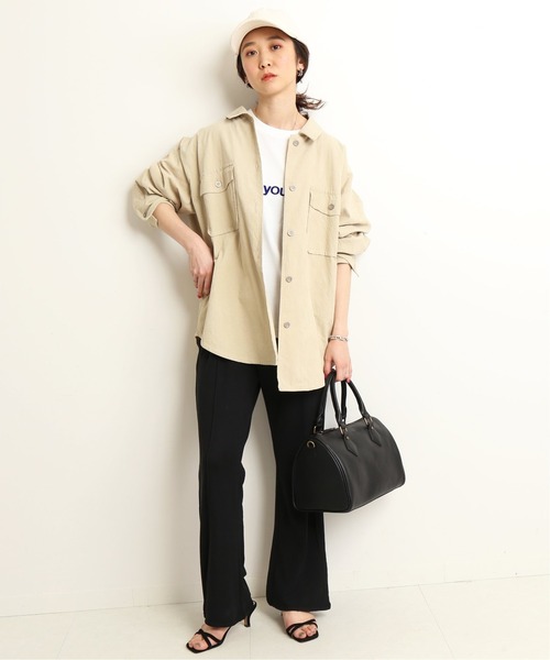 SLOBE IENA（スローブイエナ）の「【Champion/チャンピオン】SLOBE別注 フレアパンツ【洗濯機使用可】◆（その他パンツ・レディース・ブラック/ベージュ・38/36）」の4枚目の写真