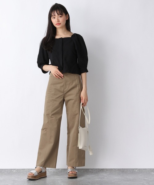 JEANASIS（ジーナシス）の「スクエアネックコットンブラウス/943183（シャツ/ブラウス・レディース・ブラック/ホワイト/ベージュ・FREE）」の8枚目の写真