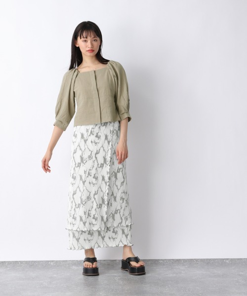 JEANASIS（ジーナシス）の「スクエアネックコットンブラウス/943183（シャツ/ブラウス・レディース・ブラック/ホワイト/ベージュ・FREE）」の9枚目の写真