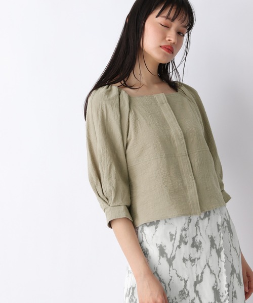 JEANASIS（ジーナシス）の「スクエアネックコットンブラウス/943183（シャツ/ブラウス・レディース・ブラック/ホワイト/ベージュ・FREE）」の10枚目の写真