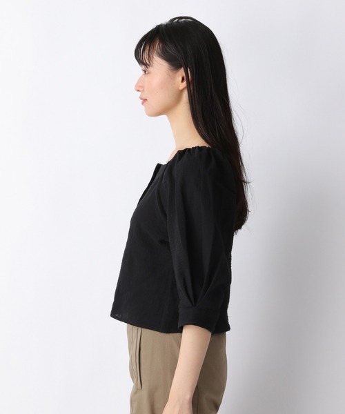 JEANASIS（ジーナシス）の「スクエアネックコットンブラウス/943183（シャツ/ブラウス・レディース・ブラック/ホワイト/ベージュ・FREE）」の12枚目の写真