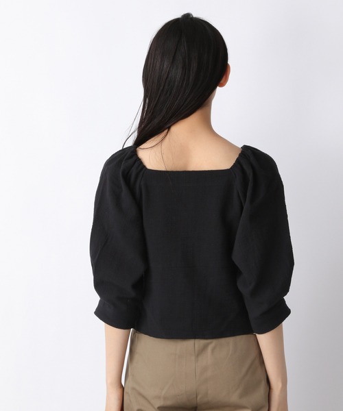 JEANASIS（ジーナシス）の「スクエアネックコットンブラウス/943183（シャツ/ブラウス・レディース・ブラック/ホワイト/ベージュ・FREE）」の13枚目の写真
