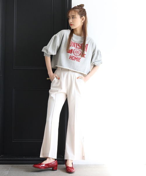 one after another NICE CLAUP（ワンアフターアナザーナイスクラップ）の「アソートフレアスラックス（スラックス・レディース・グレー/アイボリー/ブラック系その他/ベージュ系その他・SMALL/MEDIUM）」の7枚目の写真