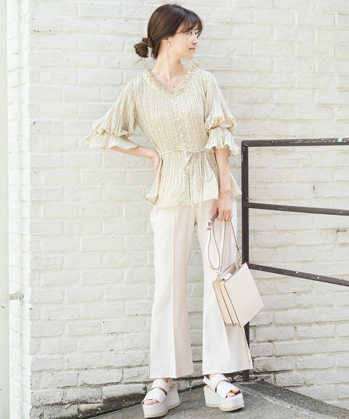 one after another NICE CLAUP（ワンアフターアナザーナイスクラップ）の「アソートフレアスラックス（スラックス・レディース・グレー/アイボリー/ブラック系その他/ベージュ系その他・SMALL/MEDIUM）」の21枚目の写真