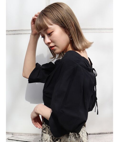 MURUA（ムルーア）の「カシュクールスリーブブラウス（シャツ/ブラウス・レディース・ブラック/イエロー/アイボリー・FREE）」の12枚目の写真