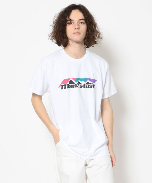 MANASTASH(マナスタッシュ)の「MANASTASH/マナスタッシュ COLOR SCHEME LOGO TEE(Tシャツ/カットソー・メンズ・ホワイト/ブラック/ブルー/グリーン・MEDIUM/LARGE/X-LARGE)」の2枚目の写真