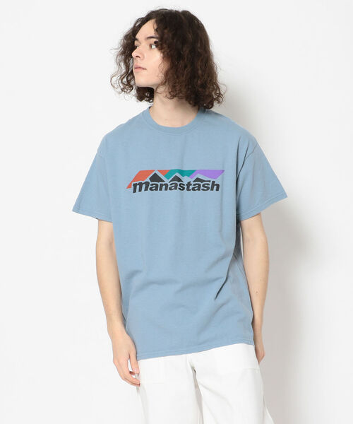 MANASTASH(マナスタッシュ)の「MANASTASH/マナスタッシュ COLOR SCHEME LOGO TEE(Tシャツ/カットソー・メンズ・ホワイト/ブラック/ブルー/グリーン・MEDIUM/LARGE/X-LARGE)」の4枚目の写真