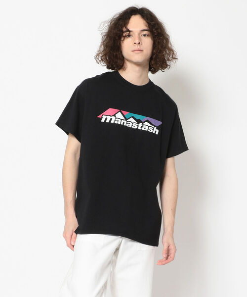 MANASTASH(マナスタッシュ)の「MANASTASH/マナスタッシュ COLOR SCHEME LOGO TEE(Tシャツ/カットソー・メンズ・ホワイト/ブラック/ブルー/グリーン・MEDIUM/LARGE/X-LARGE)」の1枚目の写真