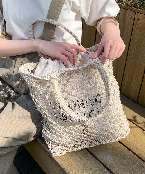 CIAOPANIC TYPY(チャオパニックティピー)の「indiaジュート編みBAG(かごバッグ・レディース・ベージュ/グリーン/ブルー/オレンジ・ONE SIZE)」の2枚目の写真