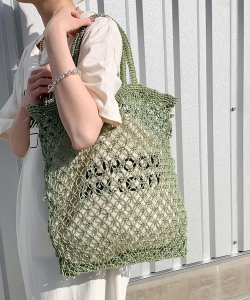 CIAOPANIC TYPY(チャオパニックティピー)の「indiaジュート編みBAG(かごバッグ・レディース・ベージュ/グリーン/ブルー/オレンジ・ONE SIZE)」の10枚目の写真