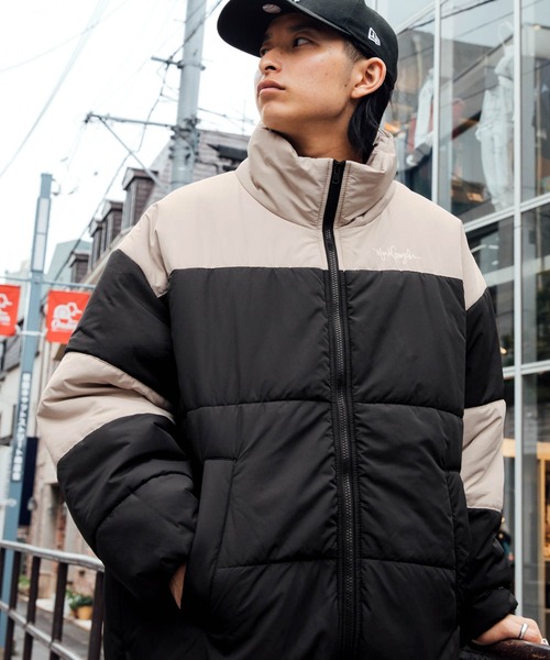 Mark Gonzales（マーク・ゴンザレス）の「Mark Gonzales/マークゴンザレス MONO-MART別注 ビッグシルエット ハイネック ボリュームスリーブ中綿ジャケット（ダウンジャケット/コート・メンズ・グレー系その他2/グレー系その他/ブラック系その他2/ブラック系その他・FREE）」の2枚目の写真